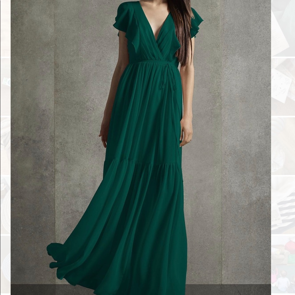 Vera Wang Emerald Green Maxi Dress Size 0